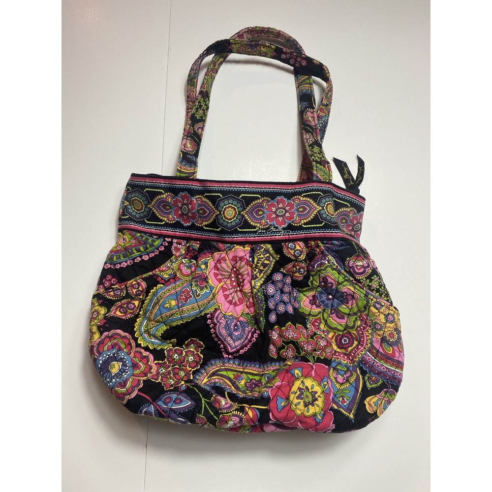 Vera Bradley Morgan Pleated Shoulder Bag Purse in Symphony in Hue Retired